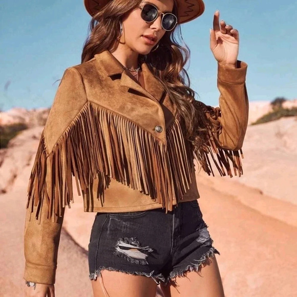 Women'S Suede Fringe Jacket - Picture 4 of 6